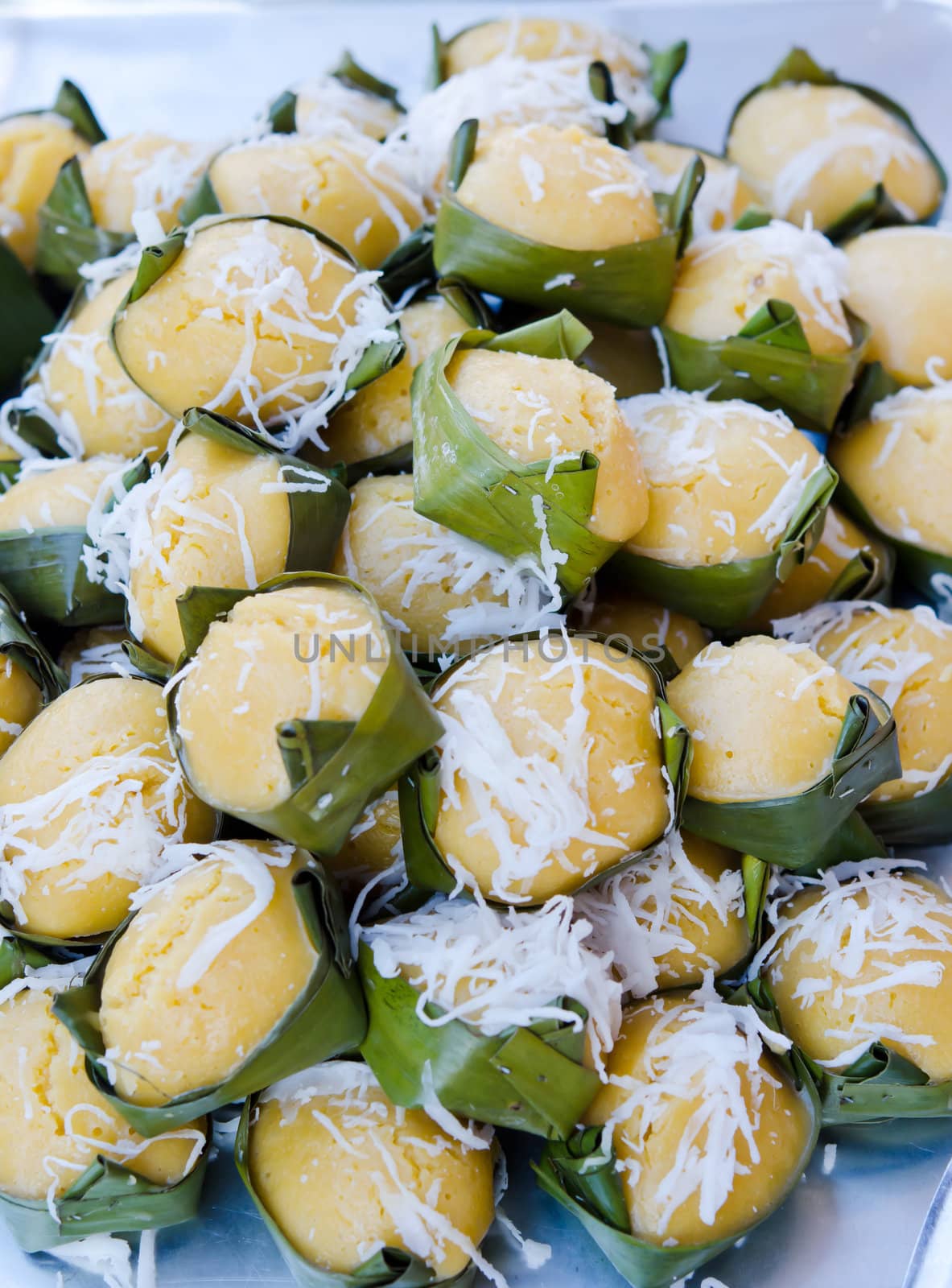 thai dessert made from coconut and sugar (Ka nom Tan)