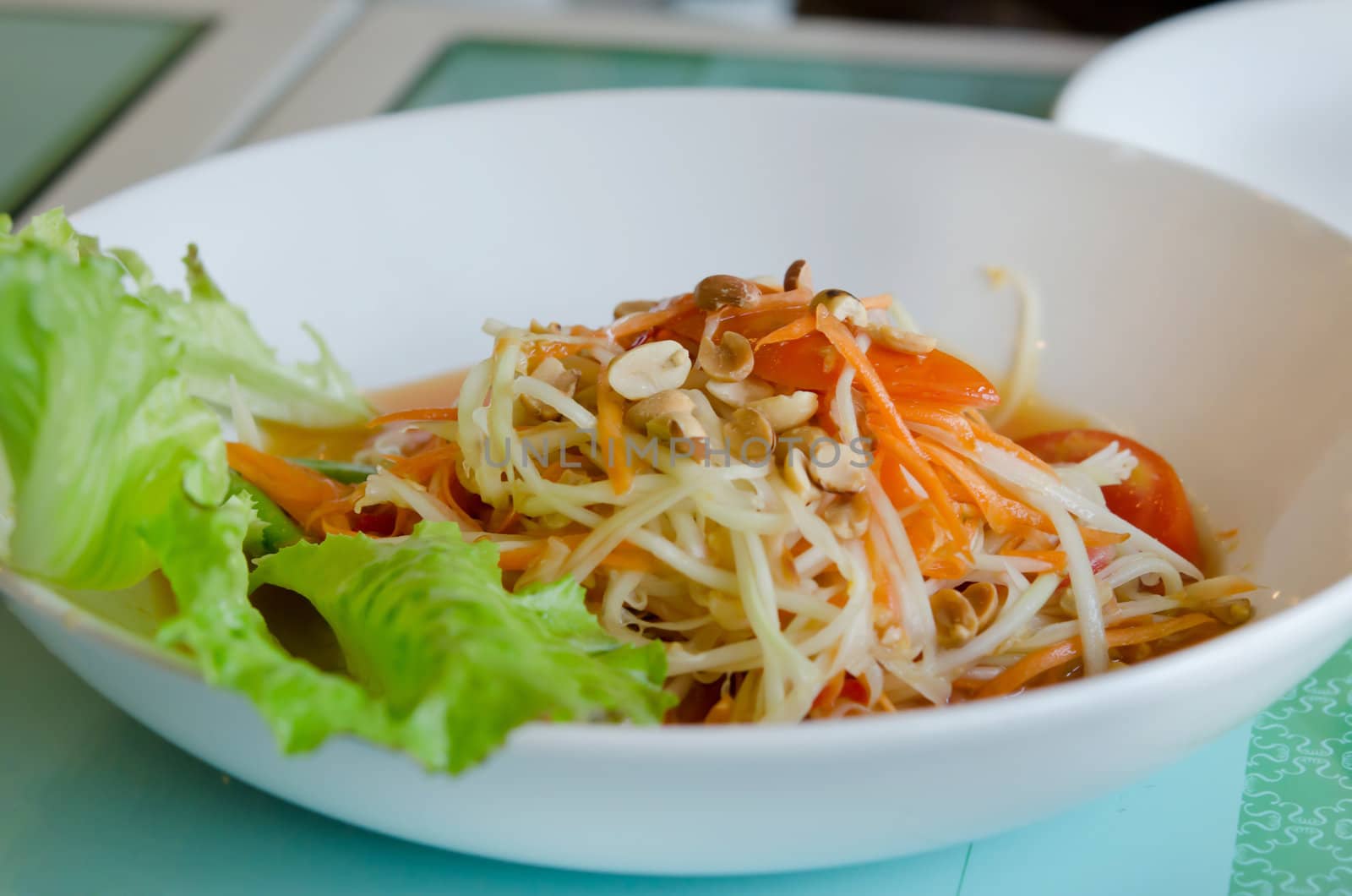 thai papaya salad, spicy , mixed from variety of vegetable