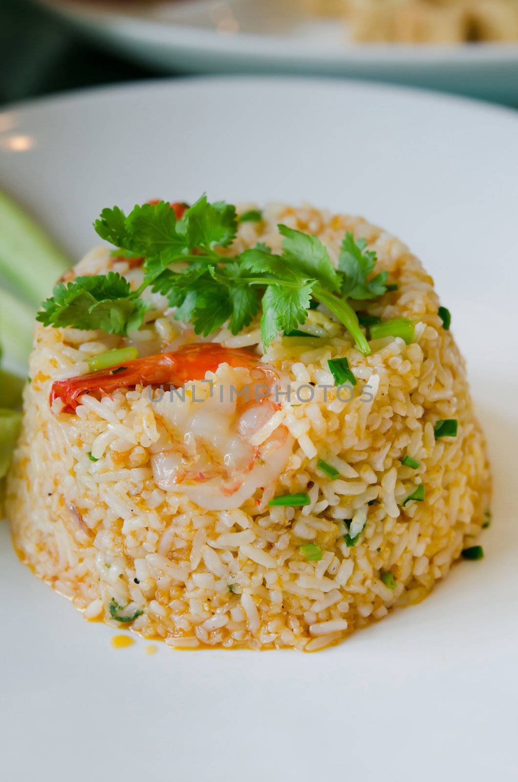 fried rice with  shrimp and vegetable,
