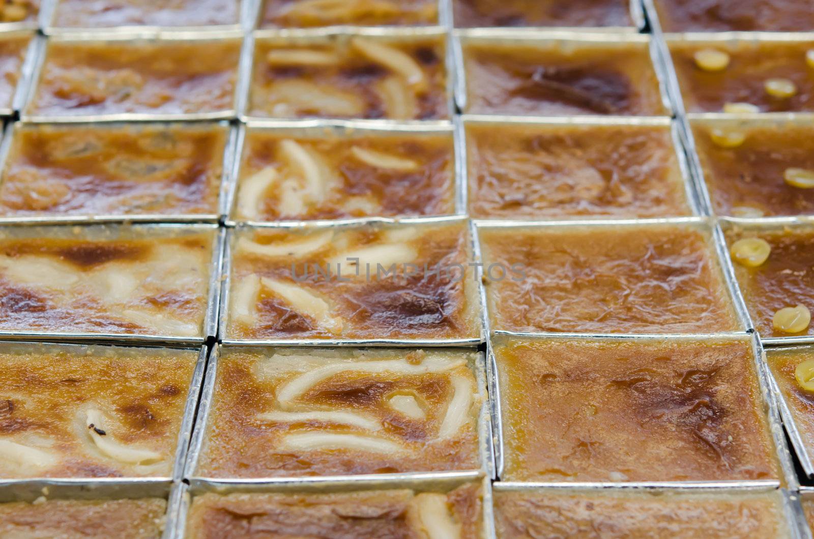 full of coconut custard made from eggs and coconut milk