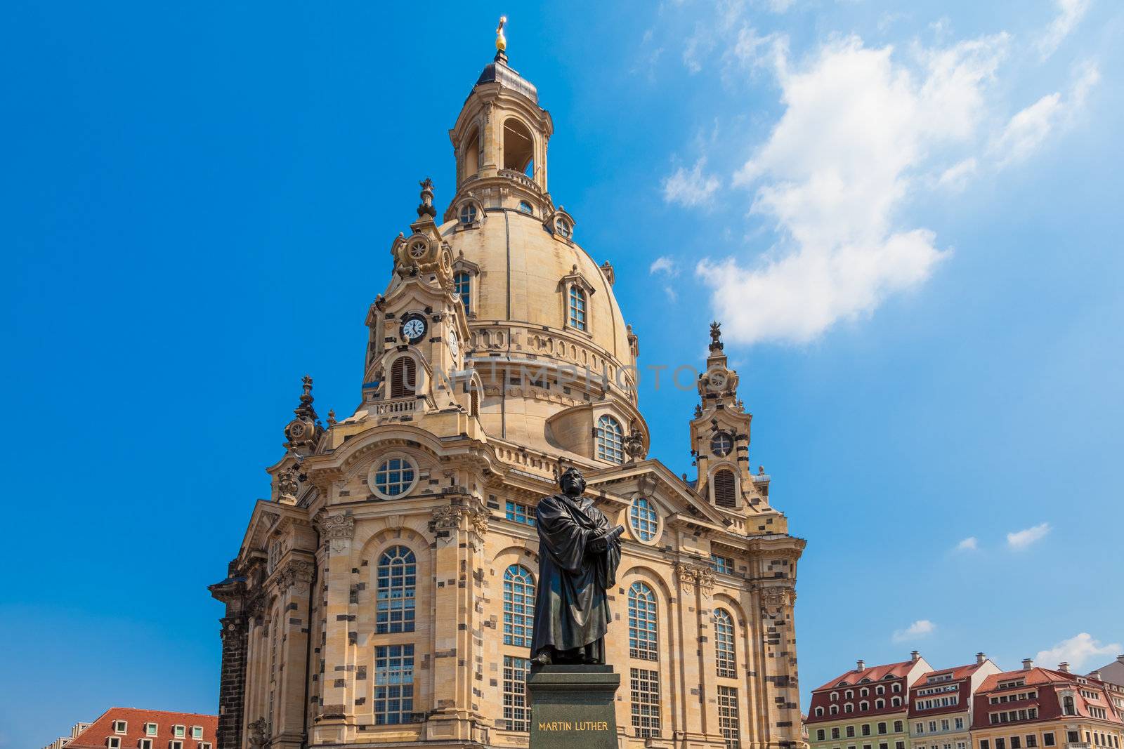 Martin Luther Statue in front of the Frauenkirche Church in Dresden, Germany