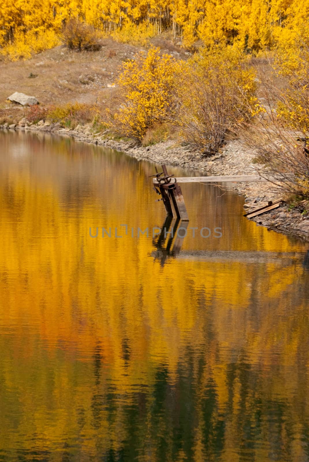 Fall colors reflect in Colorado lake