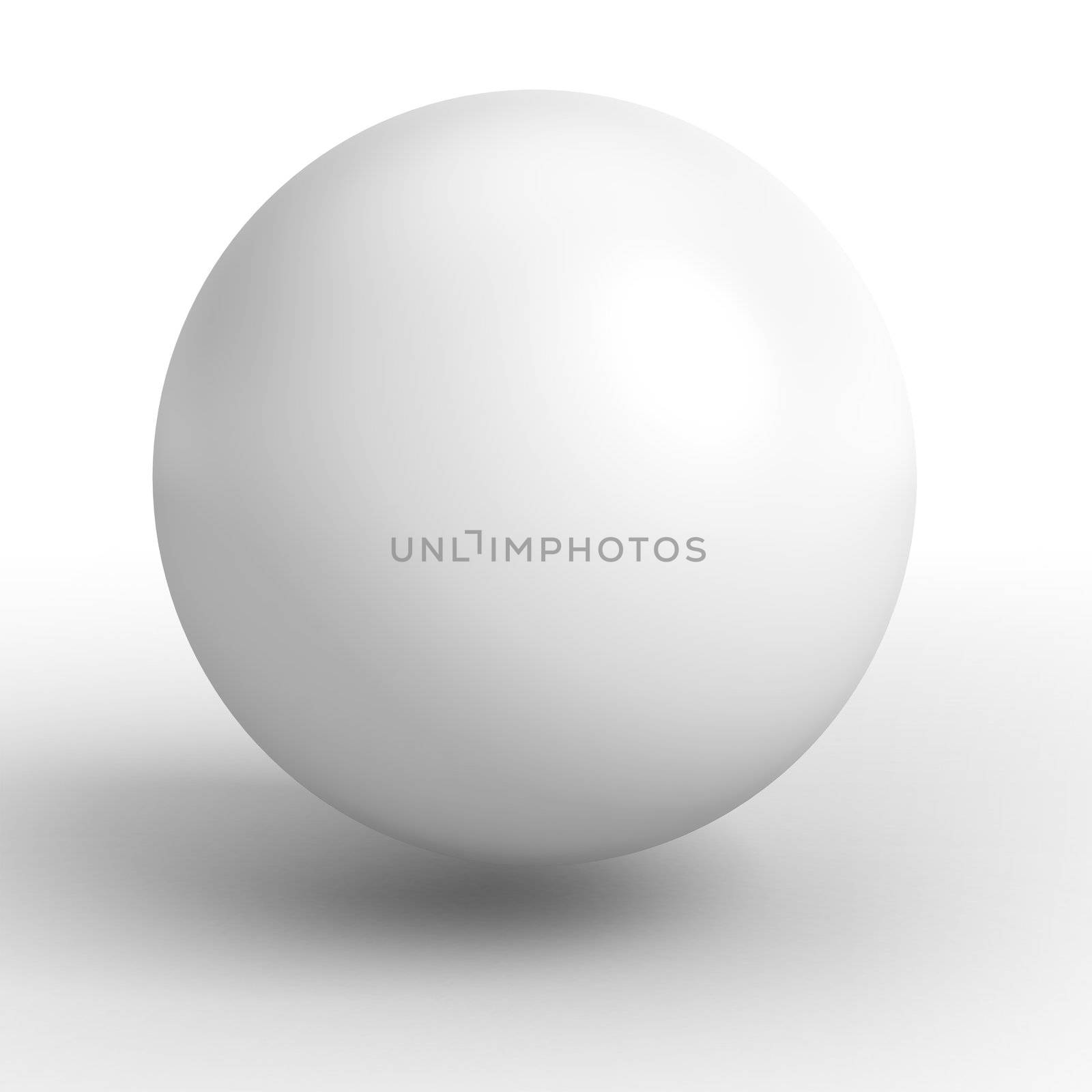 3d white sphere. clipping path included 