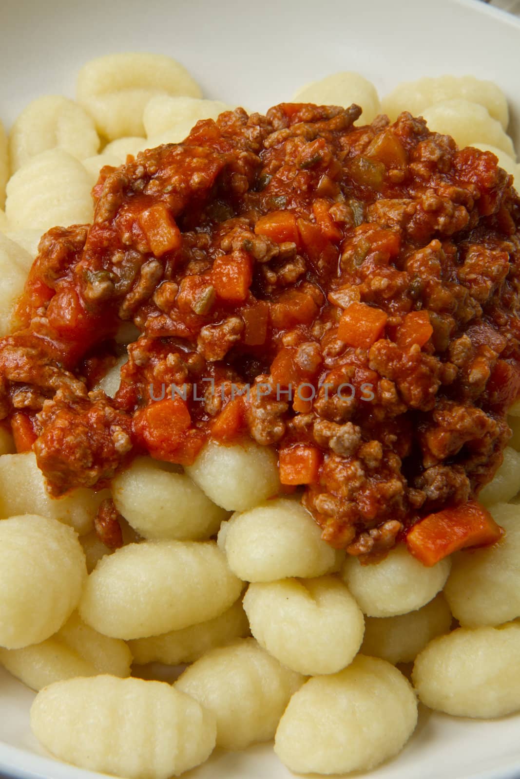 gnocchi with bolognese sauce plate 