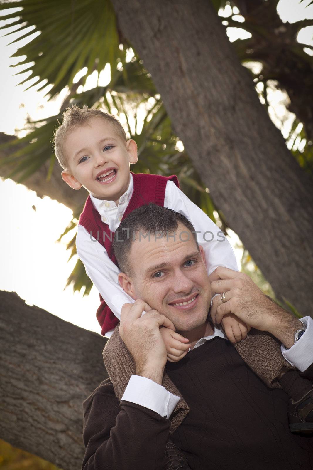 Handsome Father and Son in the Park by Feverpitched