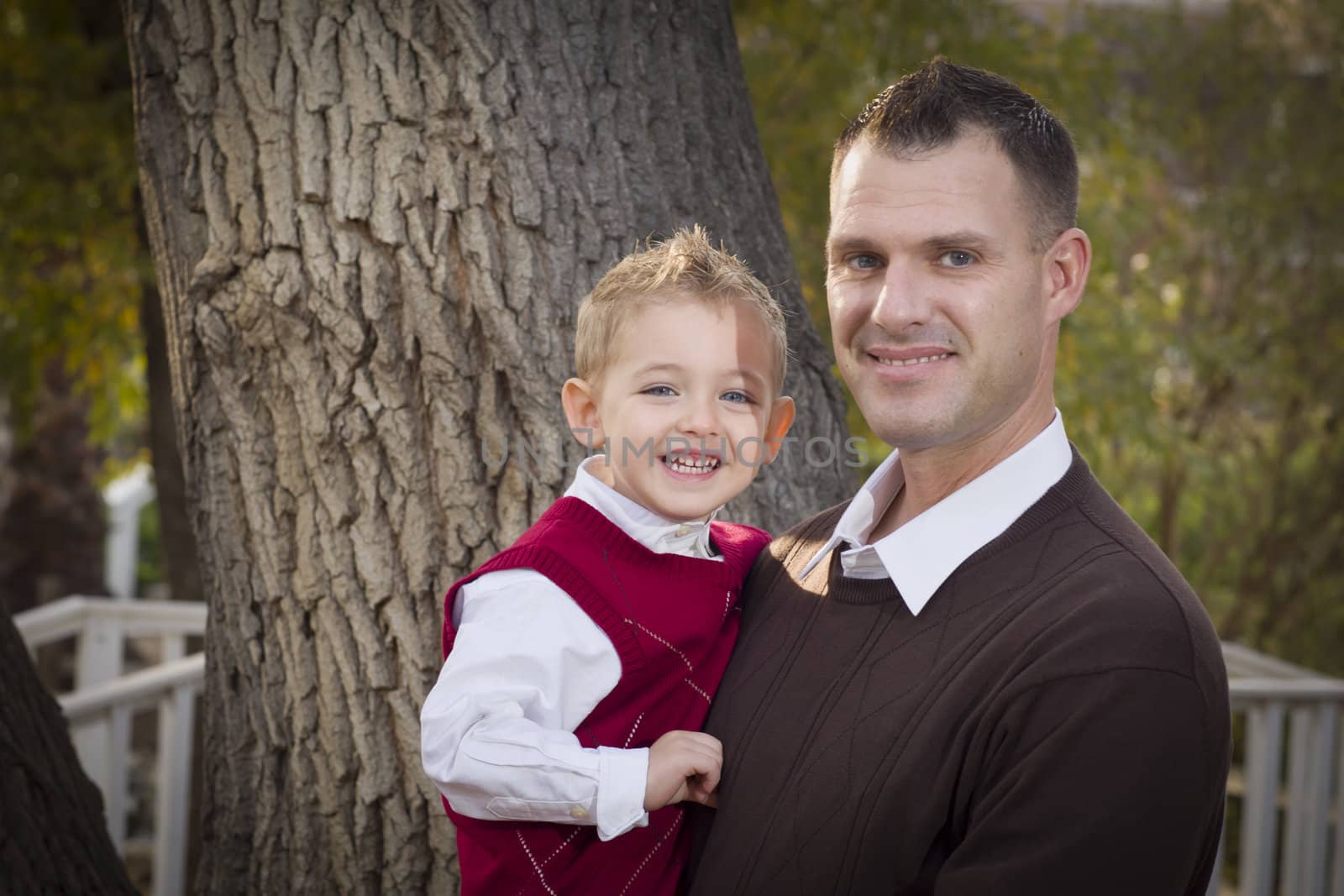 Handsome Father and Son in the Park by Feverpitched