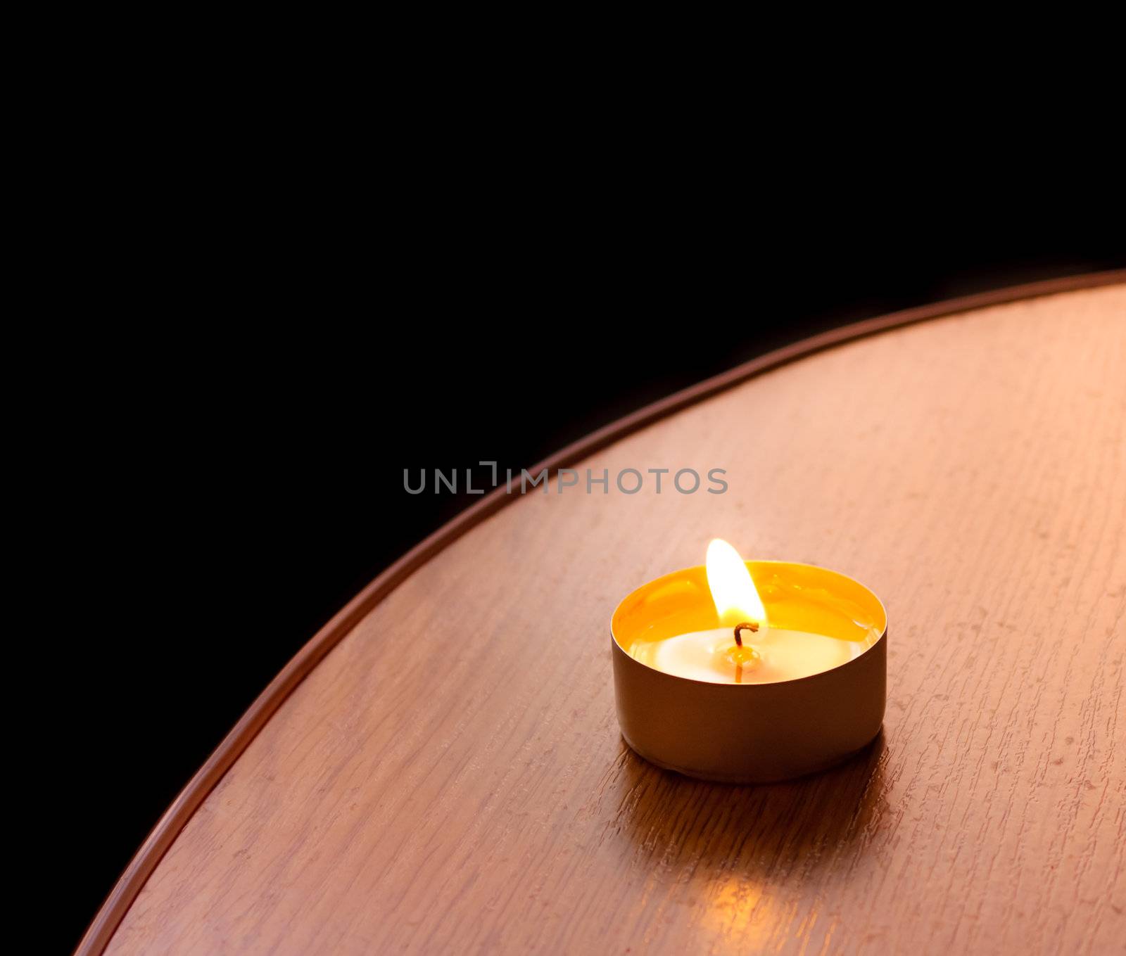Closeup of burning candle