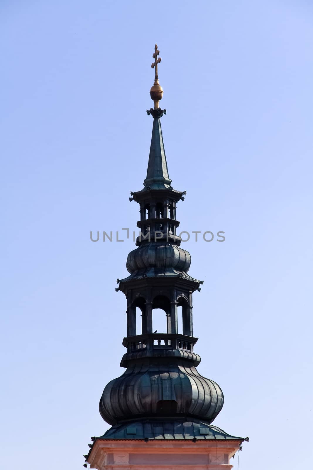 The steeple of the church St. Veit in Krems, Austria.