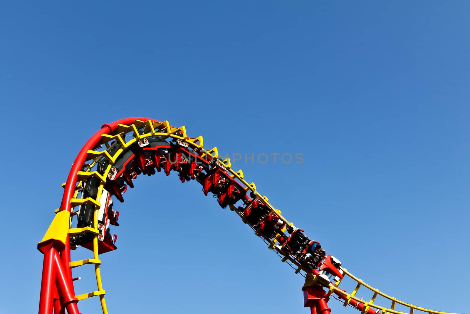 A roller coaster ride on a fair in Vienna