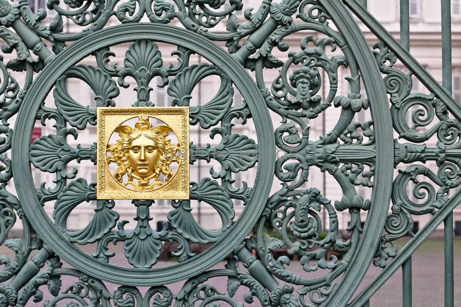 A detail of the fence in front of a palace in Torino