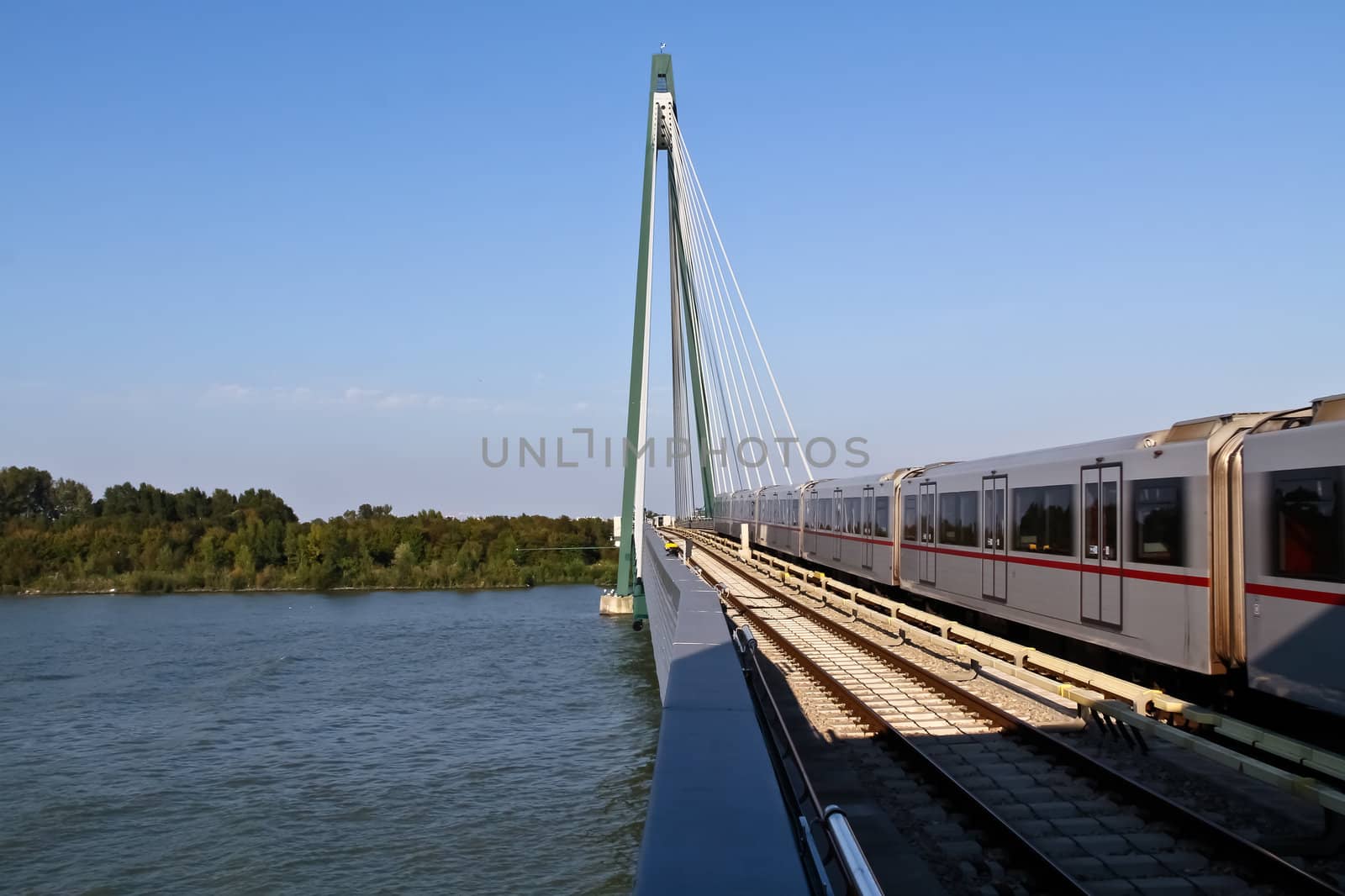 Train passing bridge by kyrien