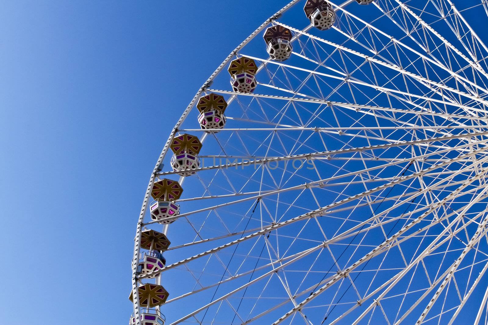 A ferris wheel in a famous amusement park in Vienna