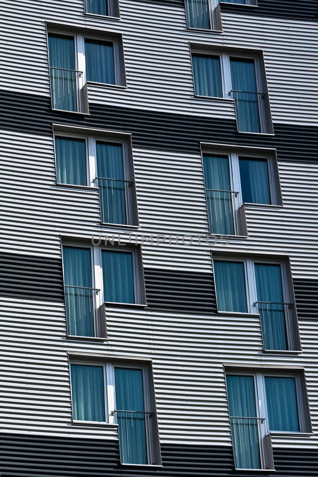 A structured facade of a modern building