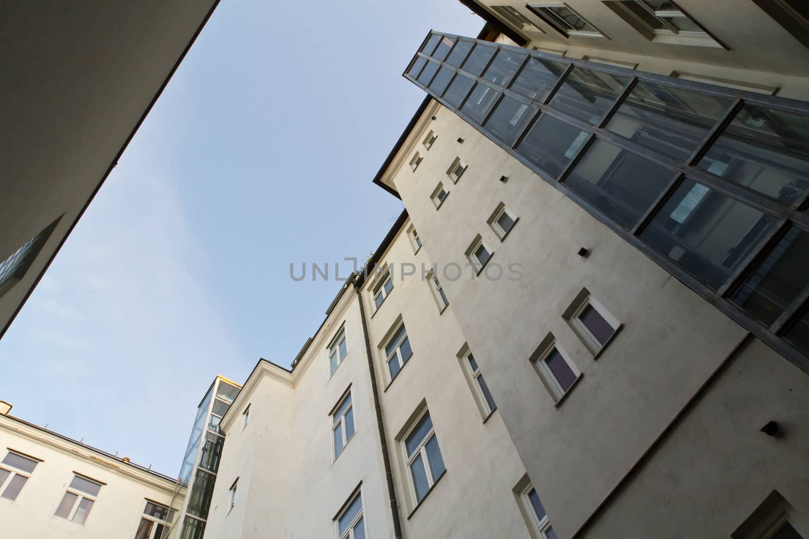 Inner courtyard of a building with flats in Vienna