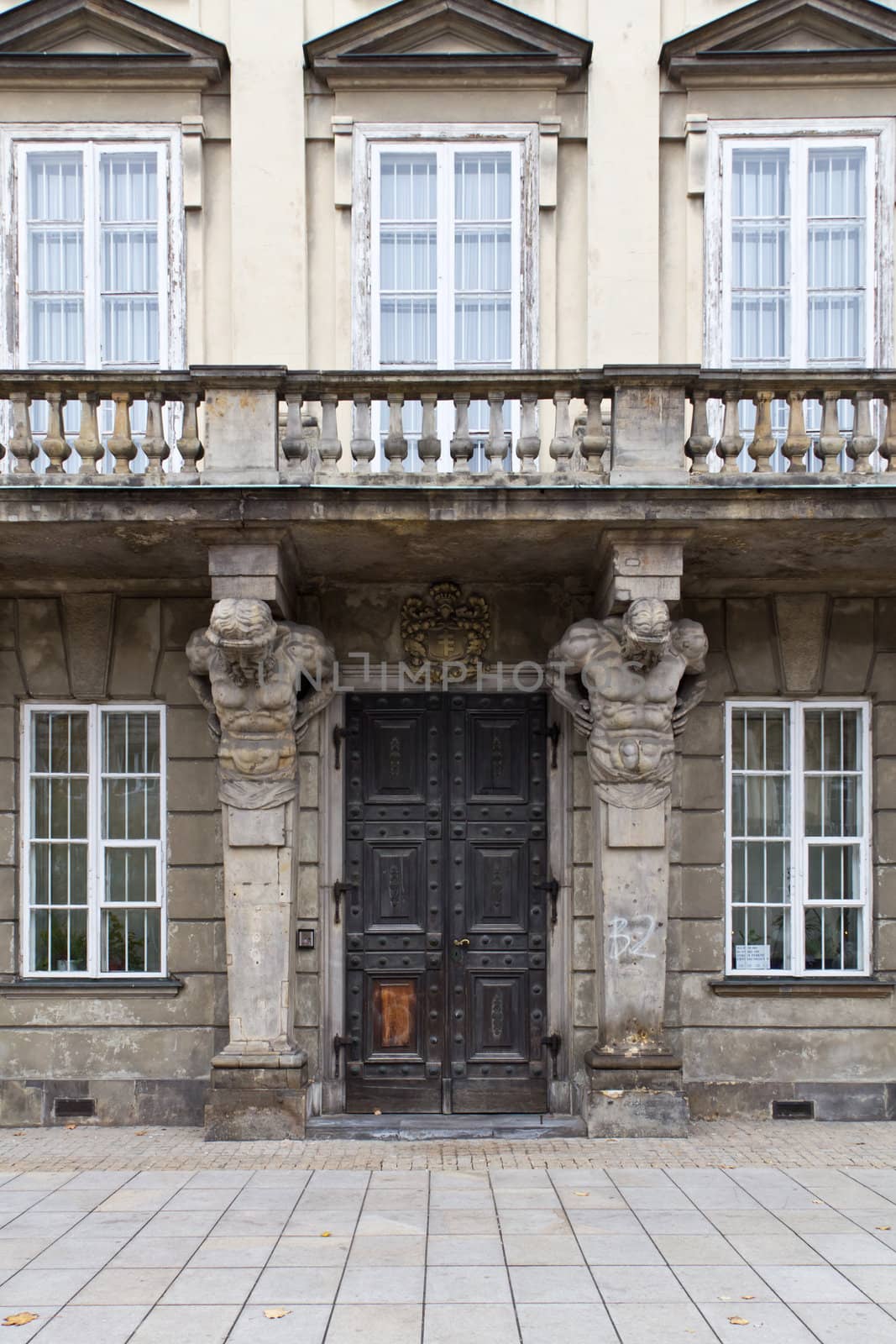 Ornate entrance to an old house in Warsaw