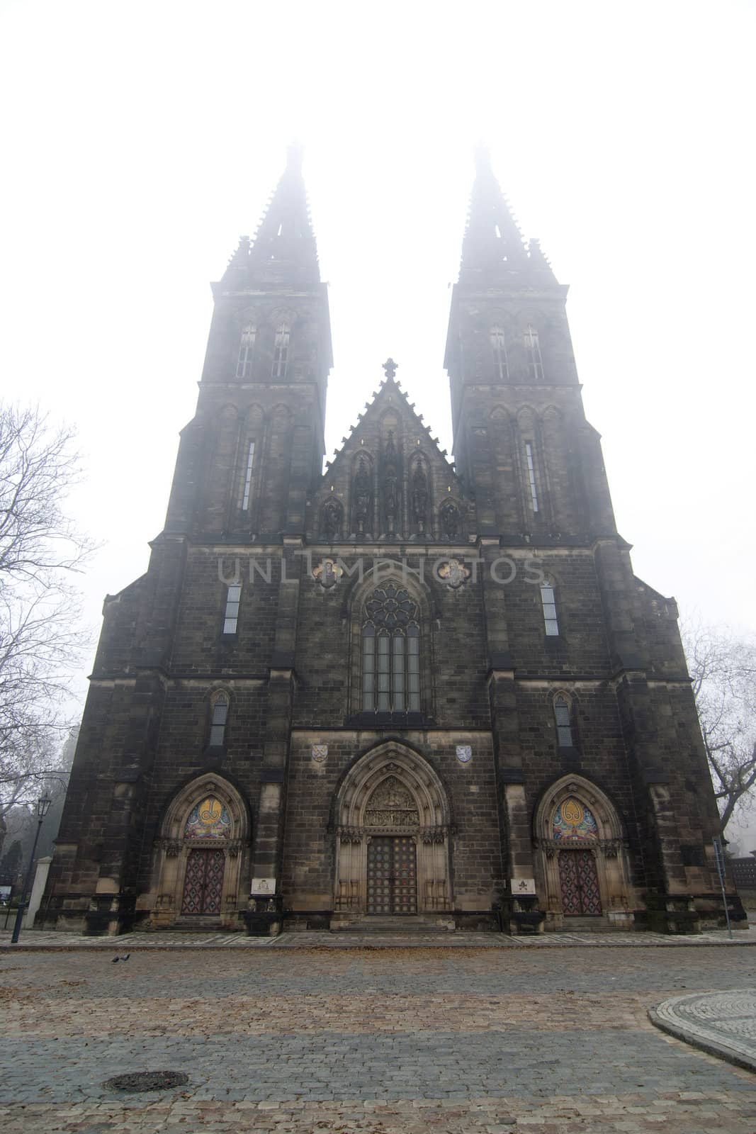 Chapter Church of St Peter and Paul in fog by Mibuch