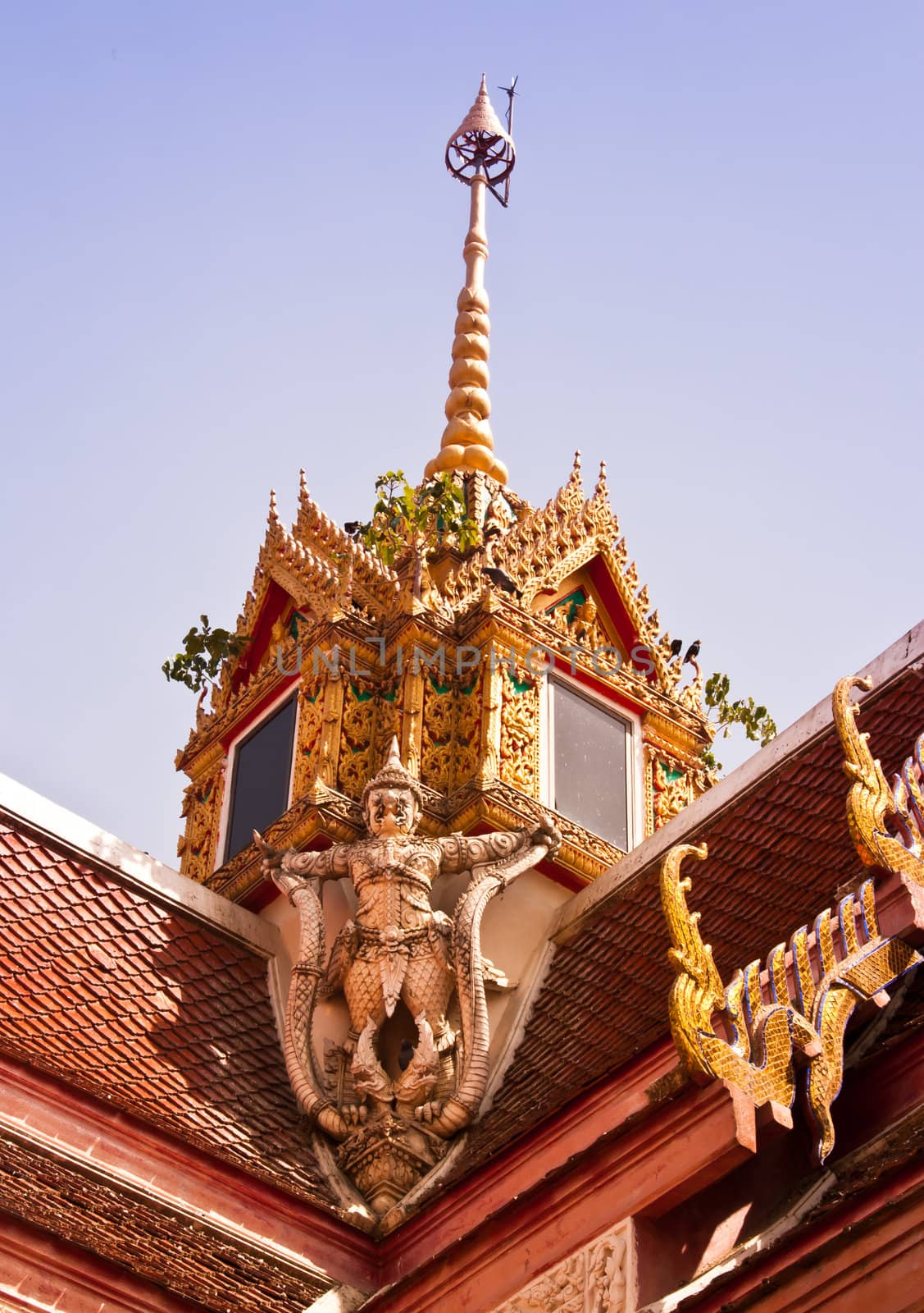 Temple roof. by Theeraphon