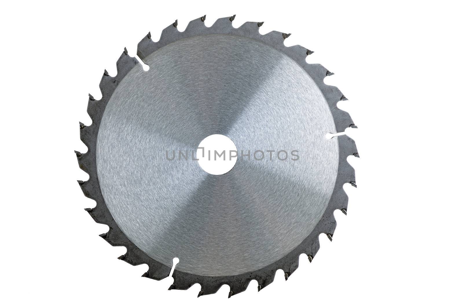 Circular saw blade isolated over a white background