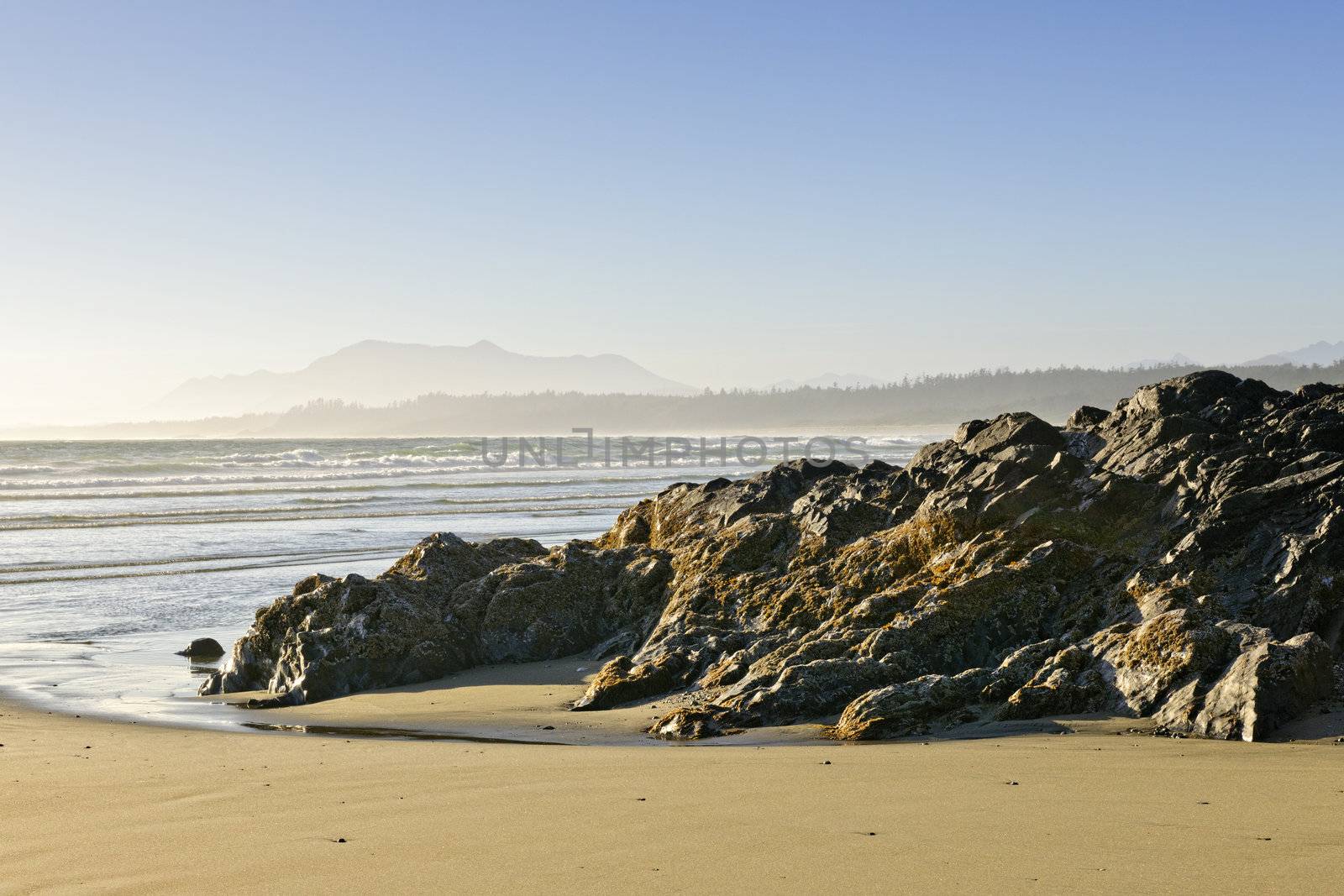 Rocky shore of Long Beach in Pacific Rim National park, Canada