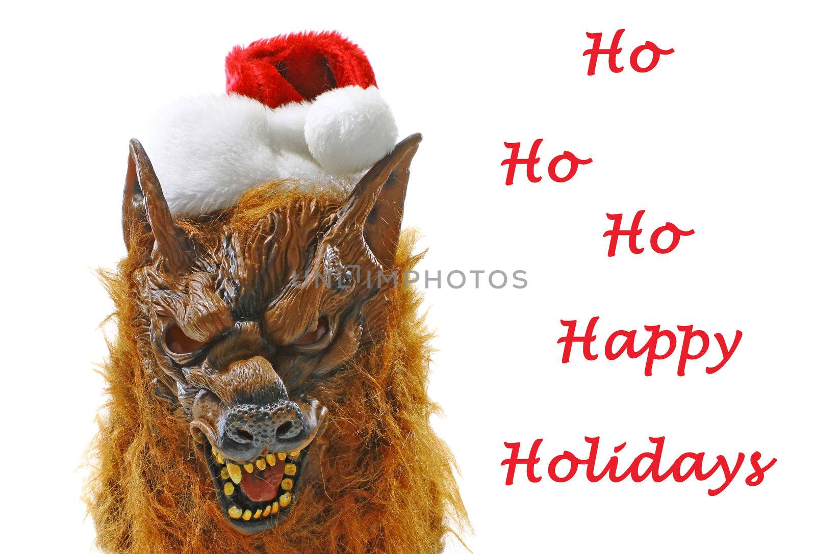 The Halloween Werewolf celebrating all of the holidays both Christmas and Halloween together as one.