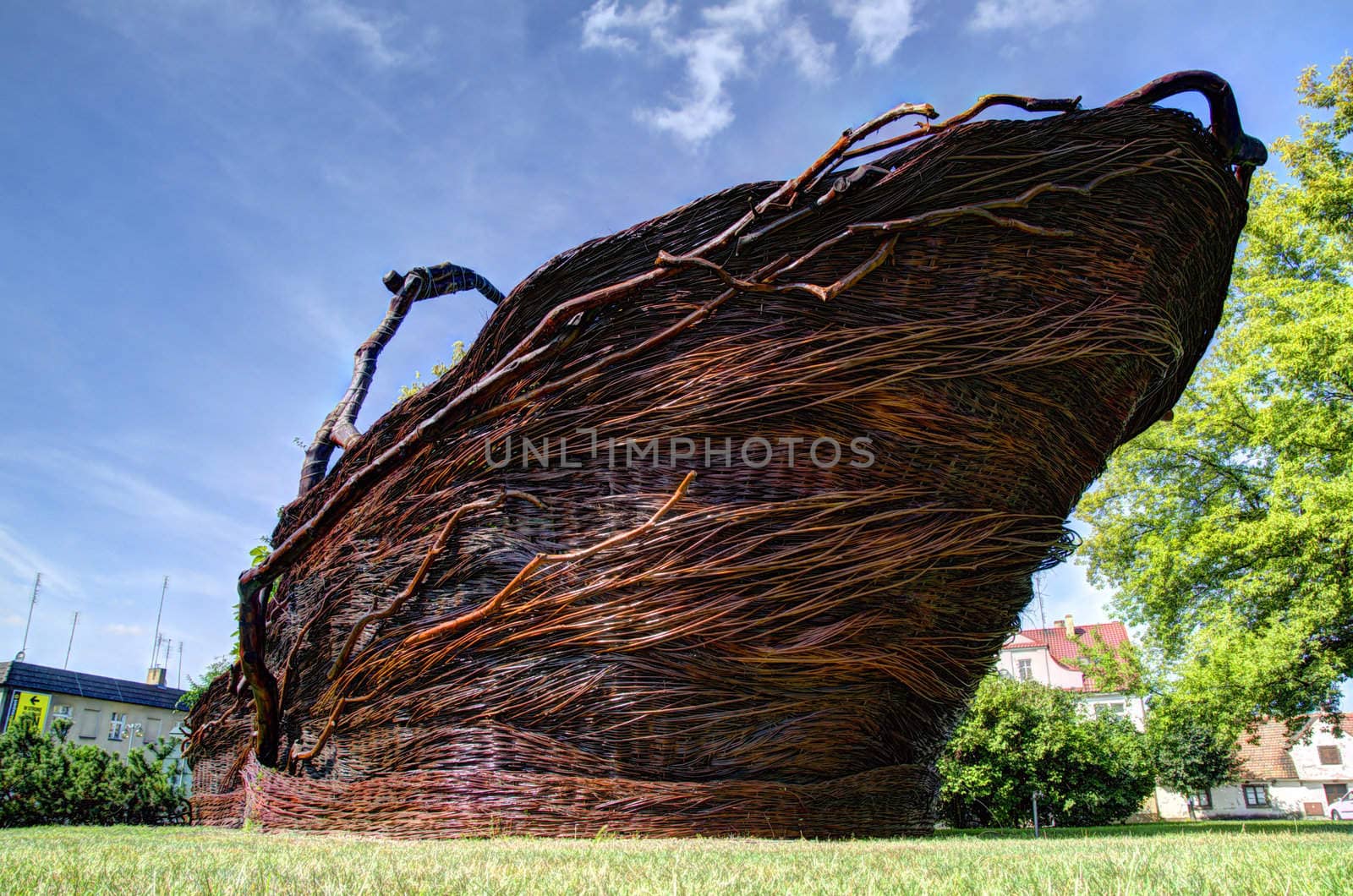 This photo present the world's largest wicker basket in Nowy Tomyśl in Poland. Achieving entered the record books HDR.