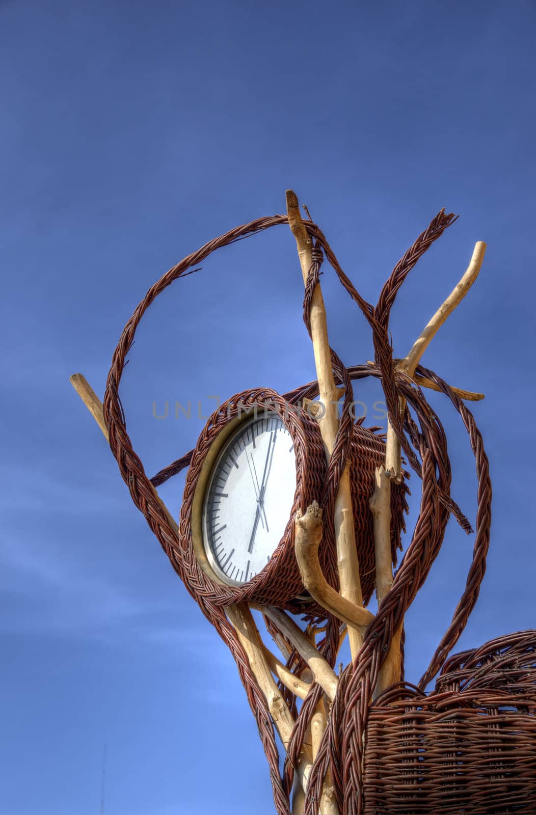 This photo present, wicker clock New Tomyśl in Poland HDR.