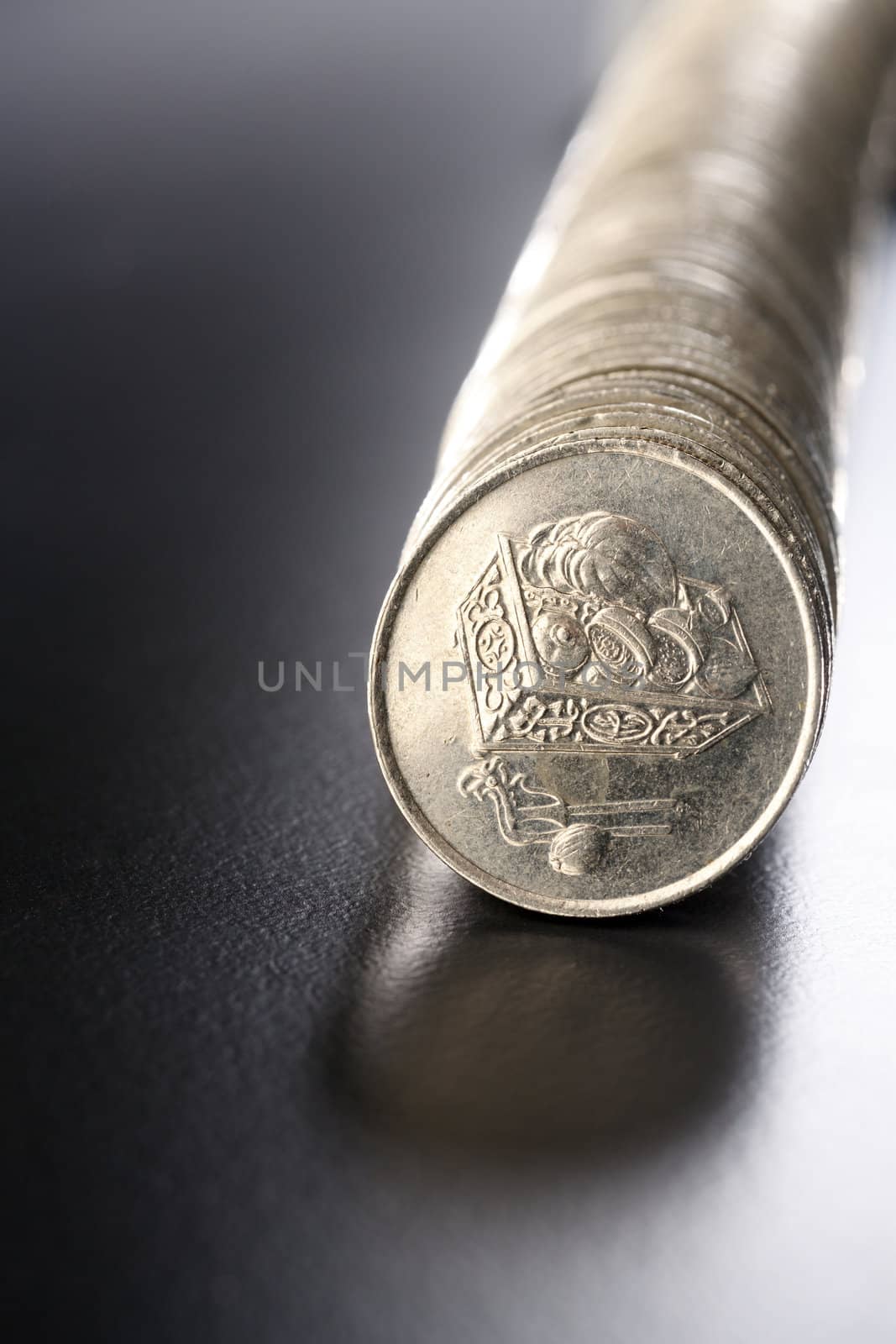 A stack of coins isolated on the background.