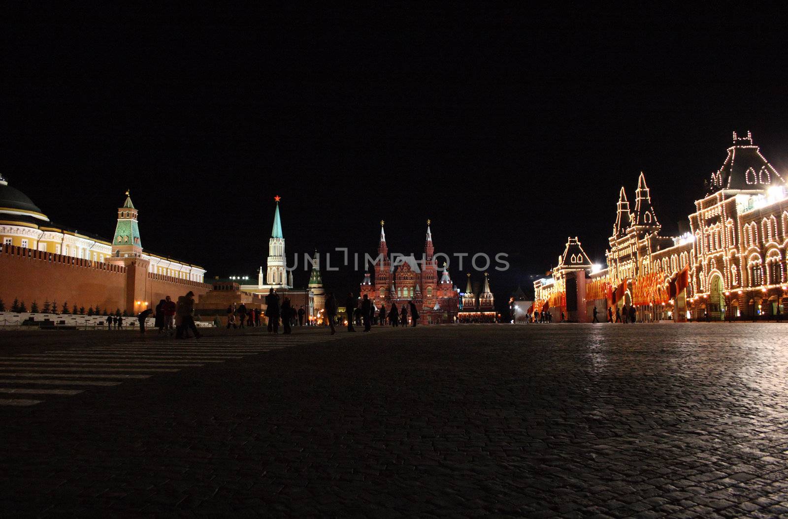 Russia. Red square, kremlin, Moscow, night