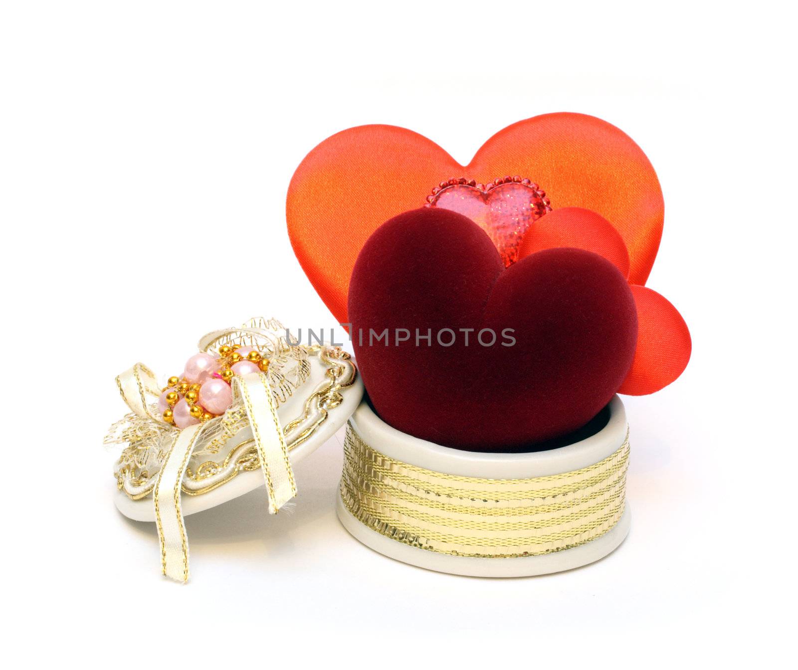 valentine day - few hearts in open box by Mikko