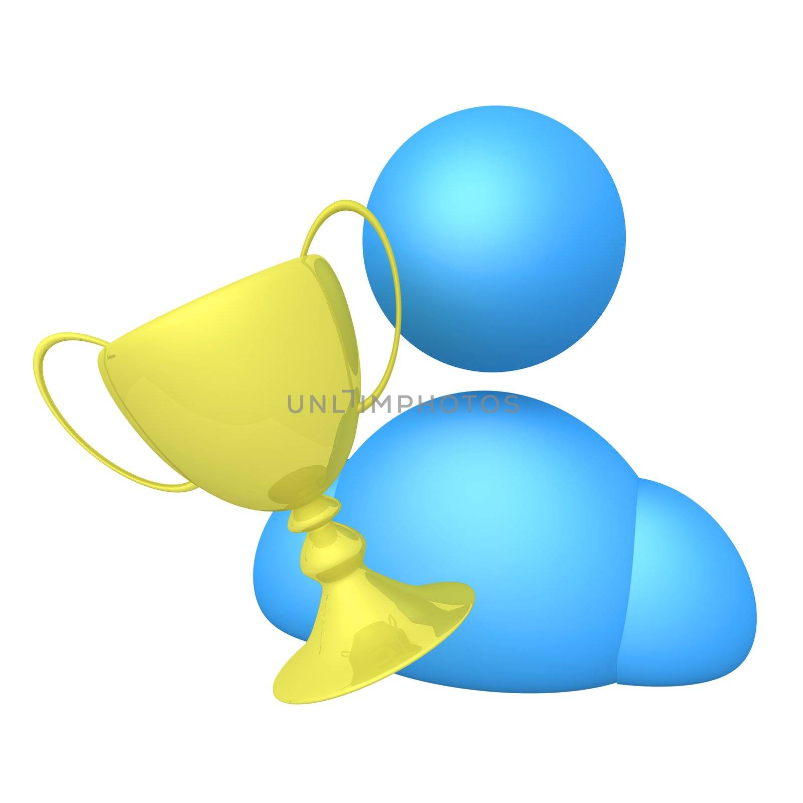 Computer Generated Image - Person With Trophy .