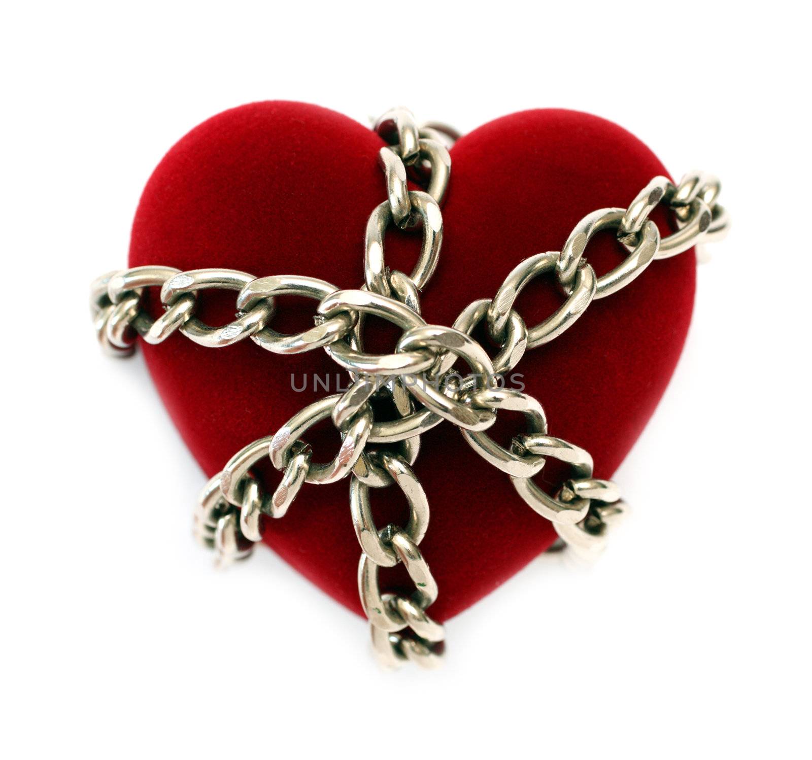 red heart locked with chain by Mikko