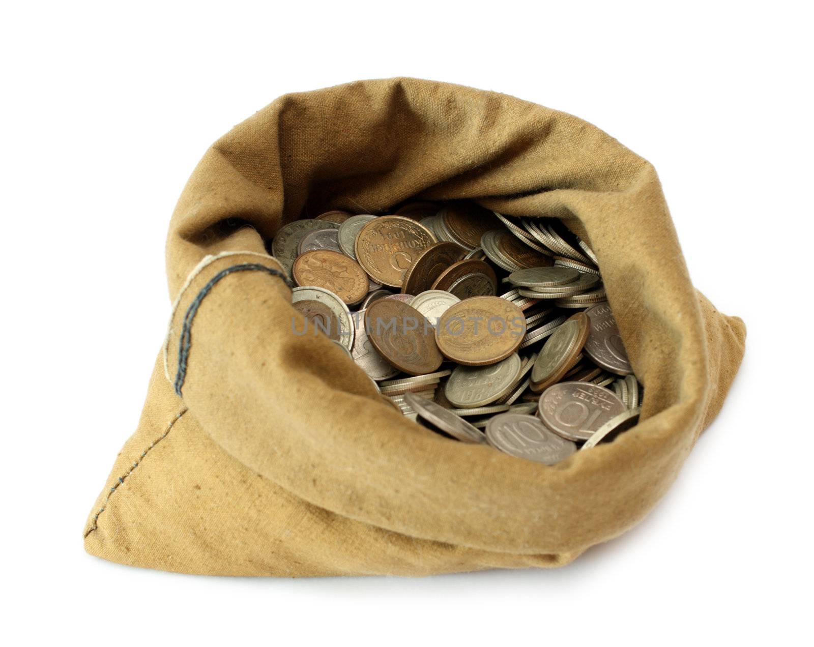 money coins in bag by Mikko