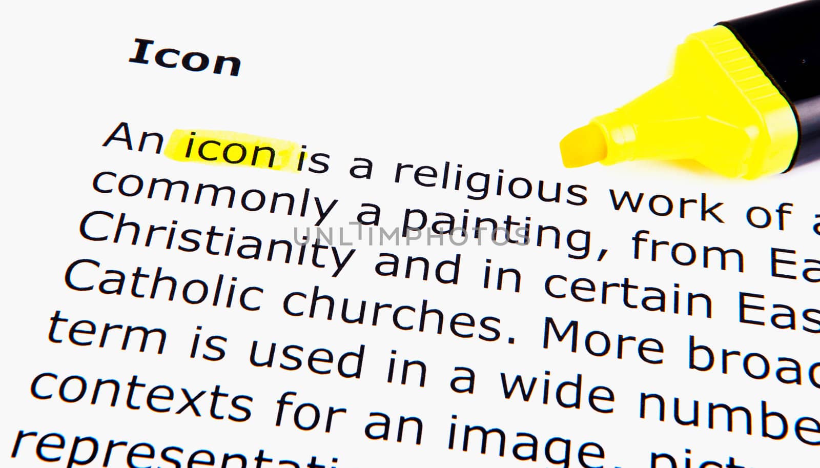 Text highlighted in yellow with felt tip pen