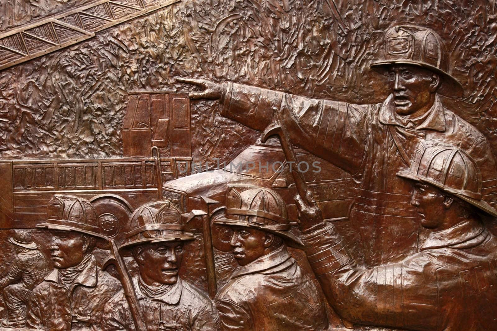 NEW YORK CITY - OCTOBER 9:  Mural dedicated to the lives lost amongst the New York Fire Department on 911 October 9, 2012 in New York, NY.
