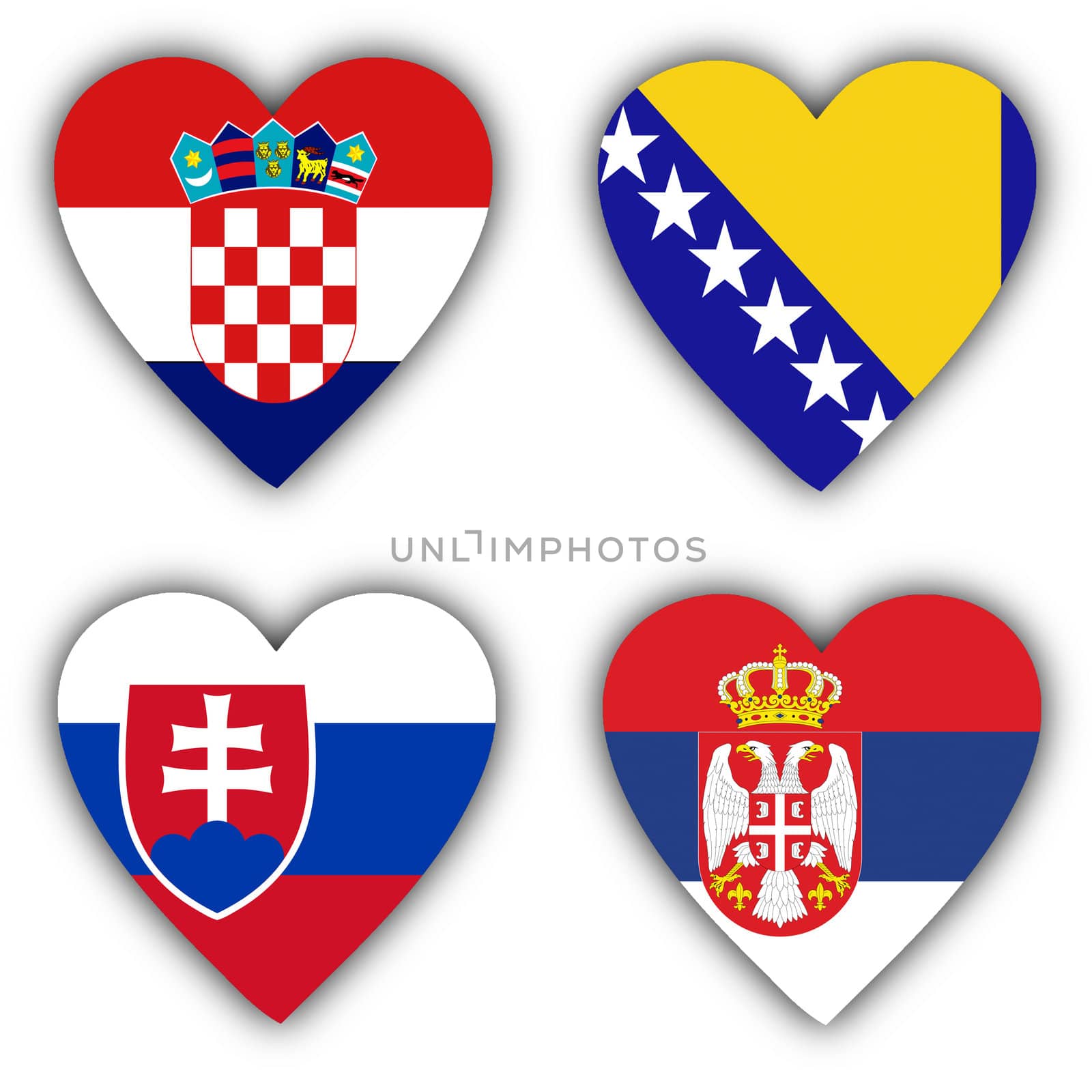 Flags in the shape of a heart, coutries by michaklootwijk