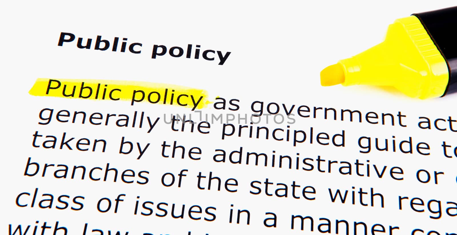 Text highlighted in yellow with felt tip pen