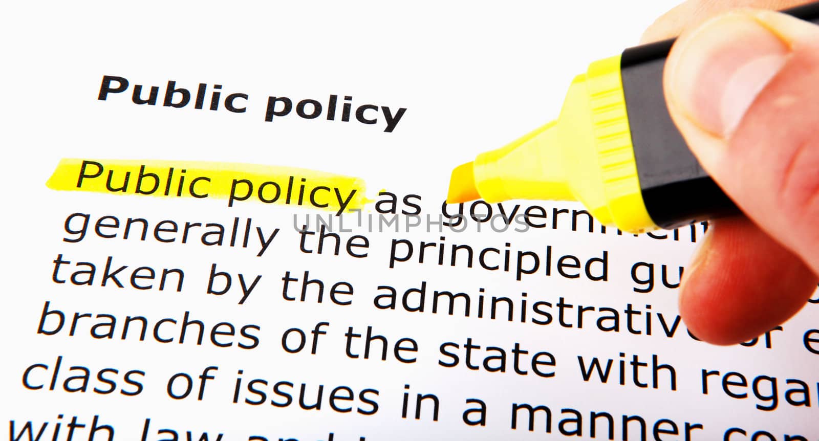 Text highlighted in yellow with felt tip pen
