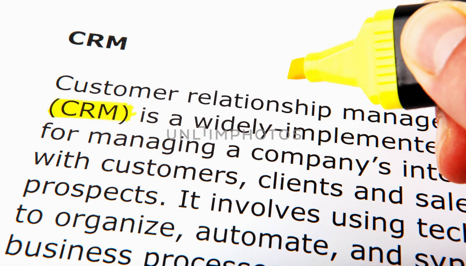 Text highlighted in yellow with felt tip pen