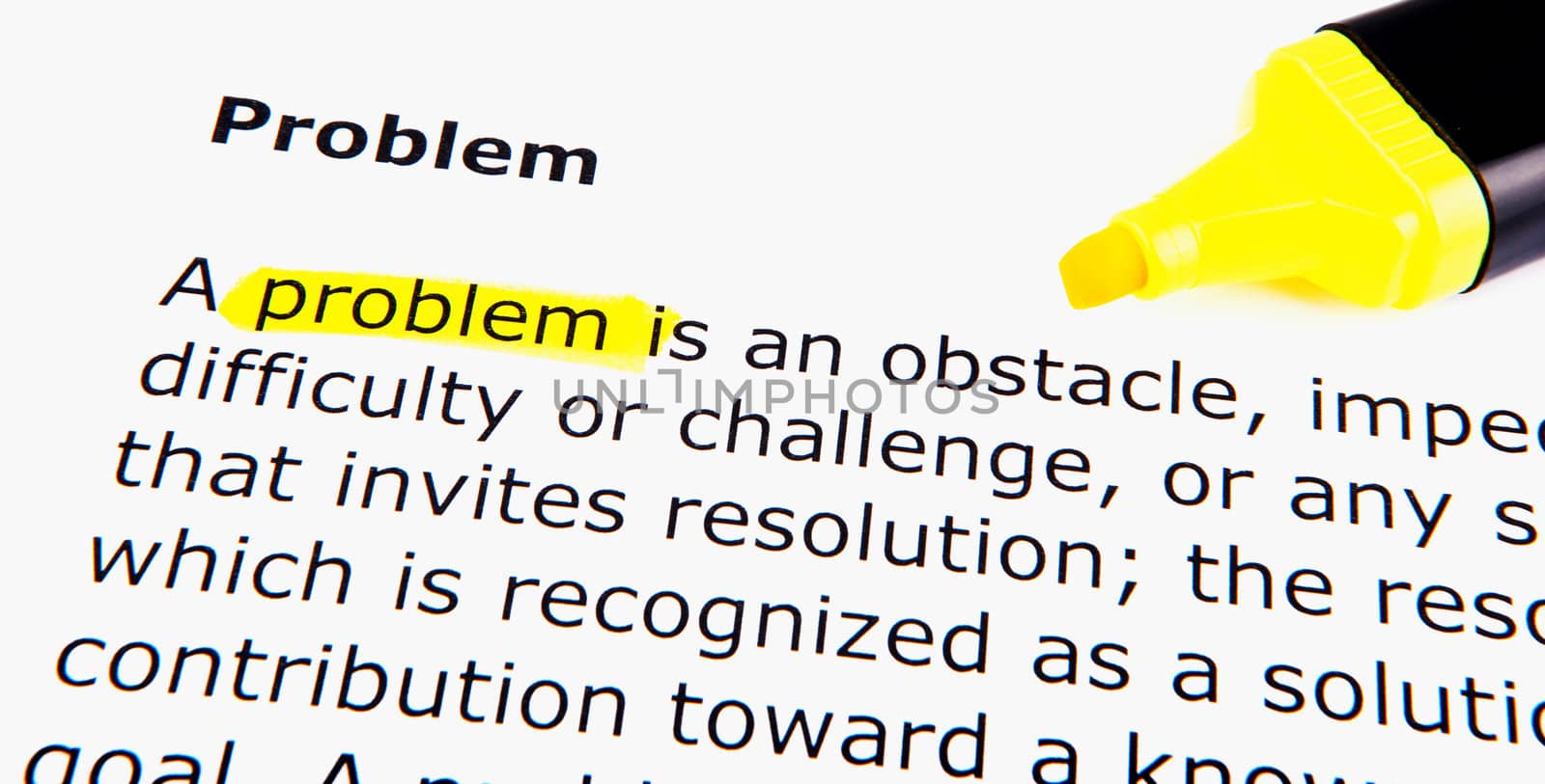 Text highlighted in yellow with felt tip pen