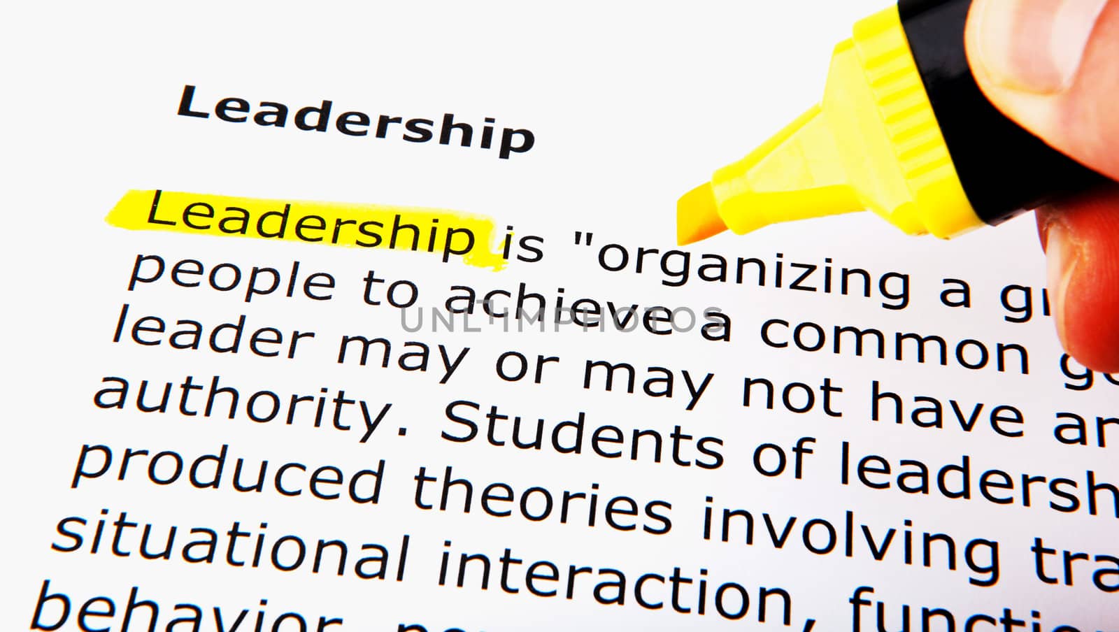 Text highlighted in yellow with felt tip pen
