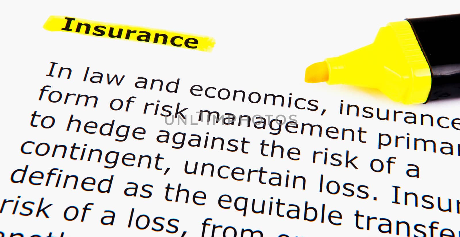 Text highlighted in yellow with felt tip pen