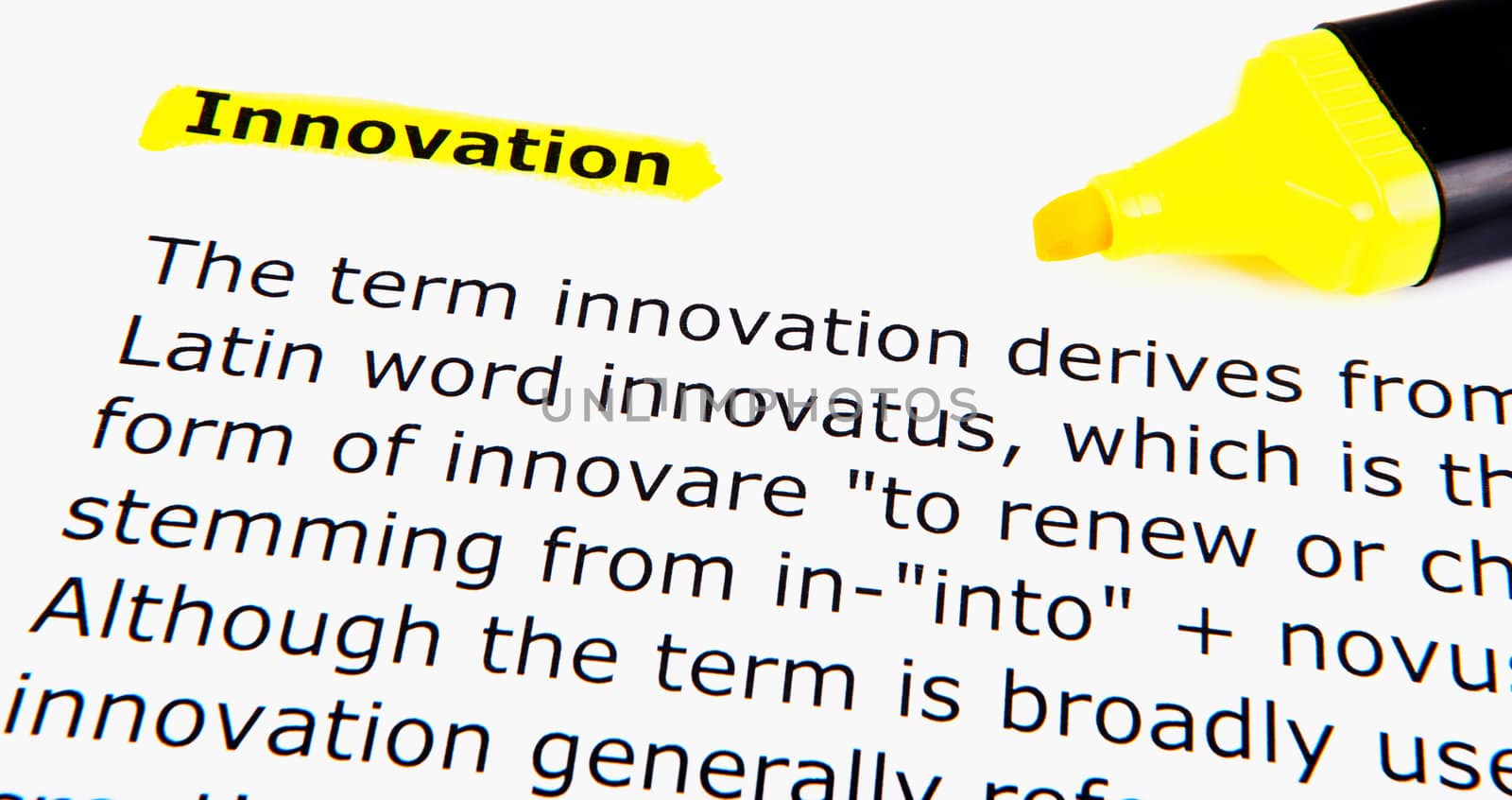 Text highlighted in yellow with felt tip pen