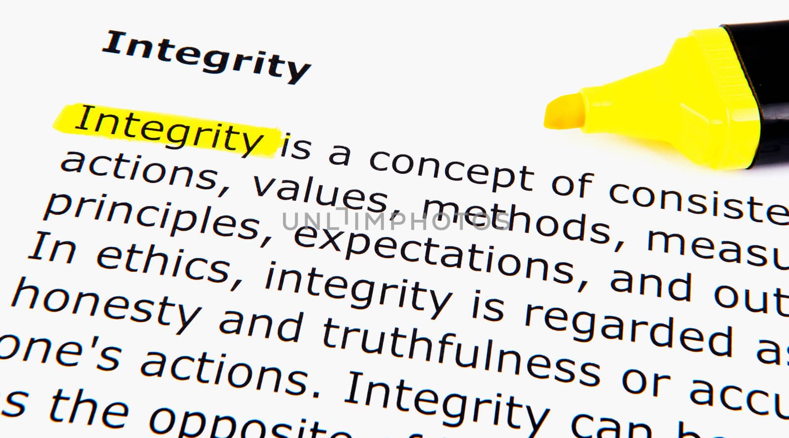 Text highlighted in yellow with felt tip pen