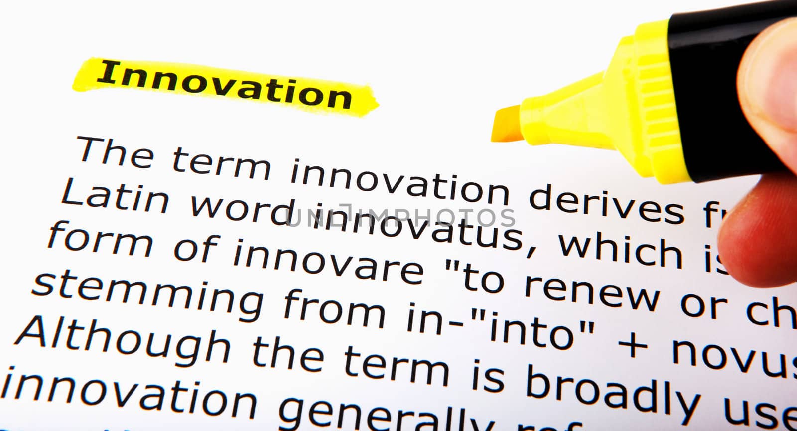 Text highlighted in yellow with felt tip pen
