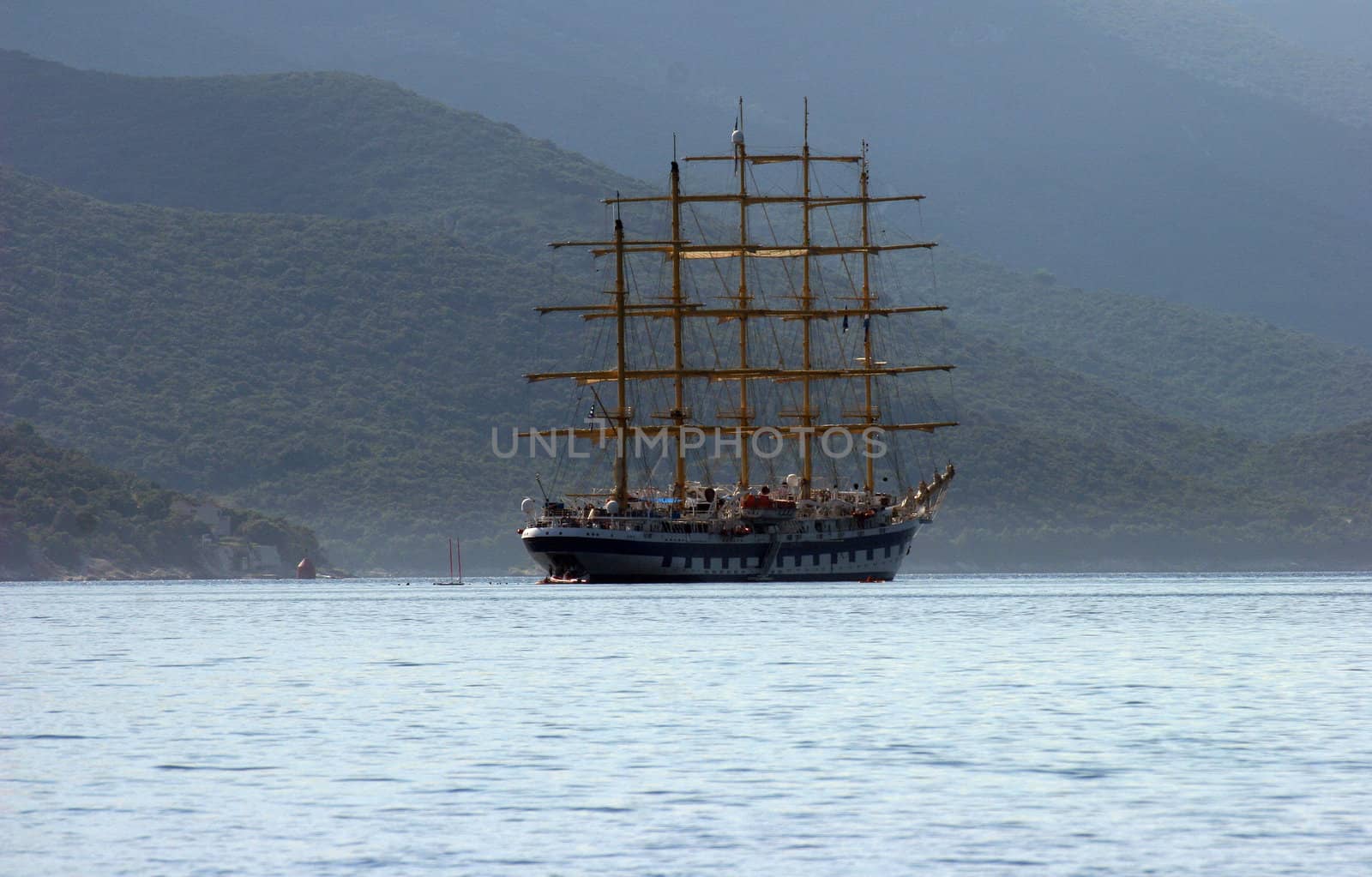 A sailboat at sea