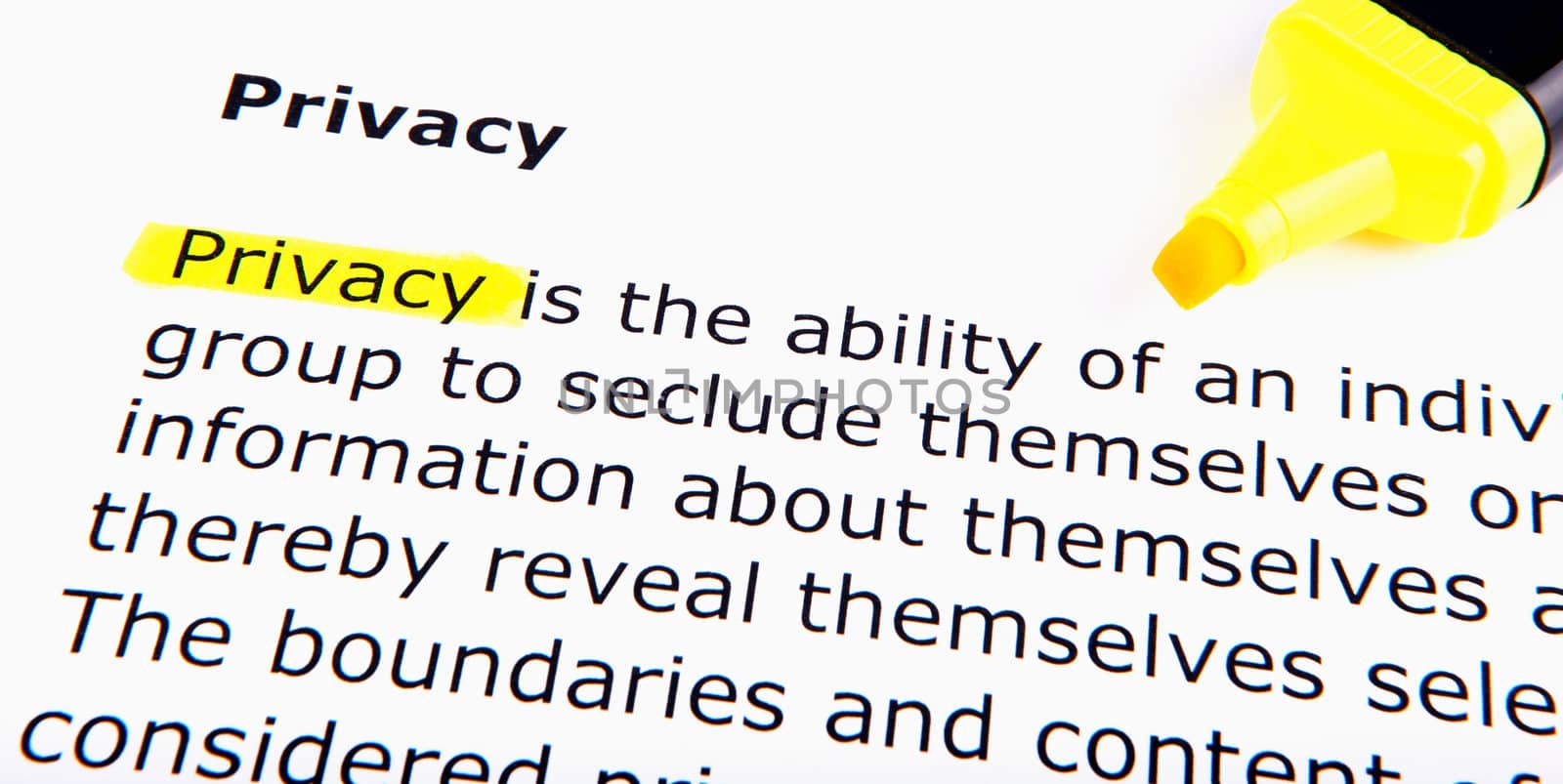 Text highlighted in yellow with felt tip pen