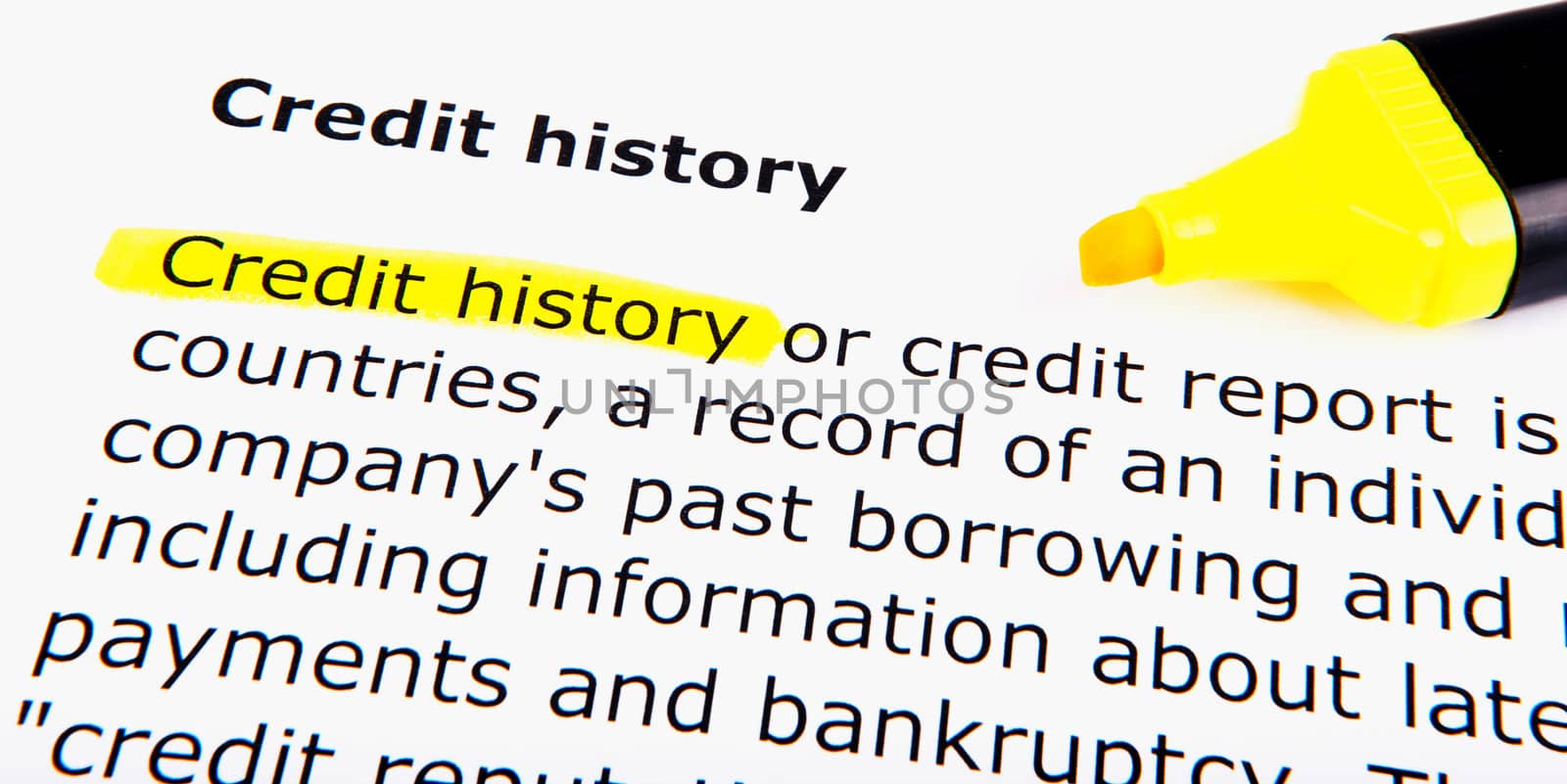 Text highlighted in yellow with felt tip pen