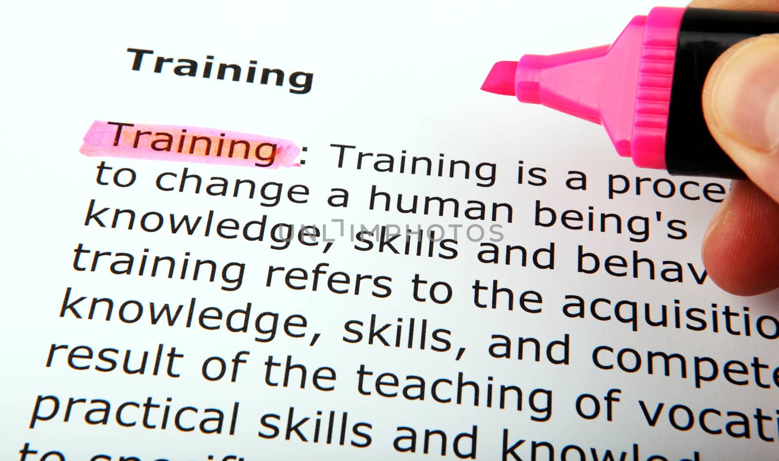 Text highlighted in yellow with felt tip pen