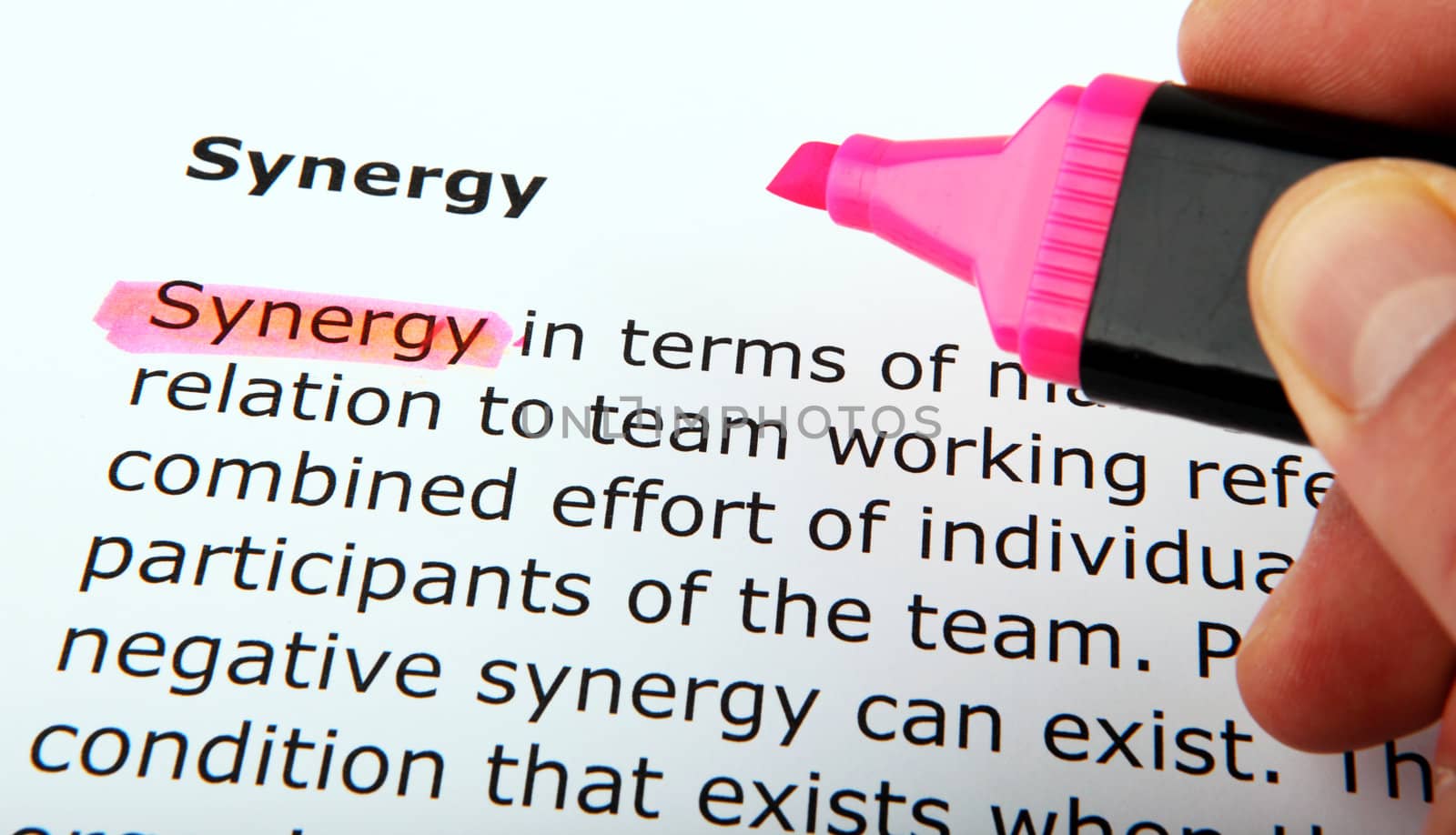 Text highlighted in yellow with felt tip pen