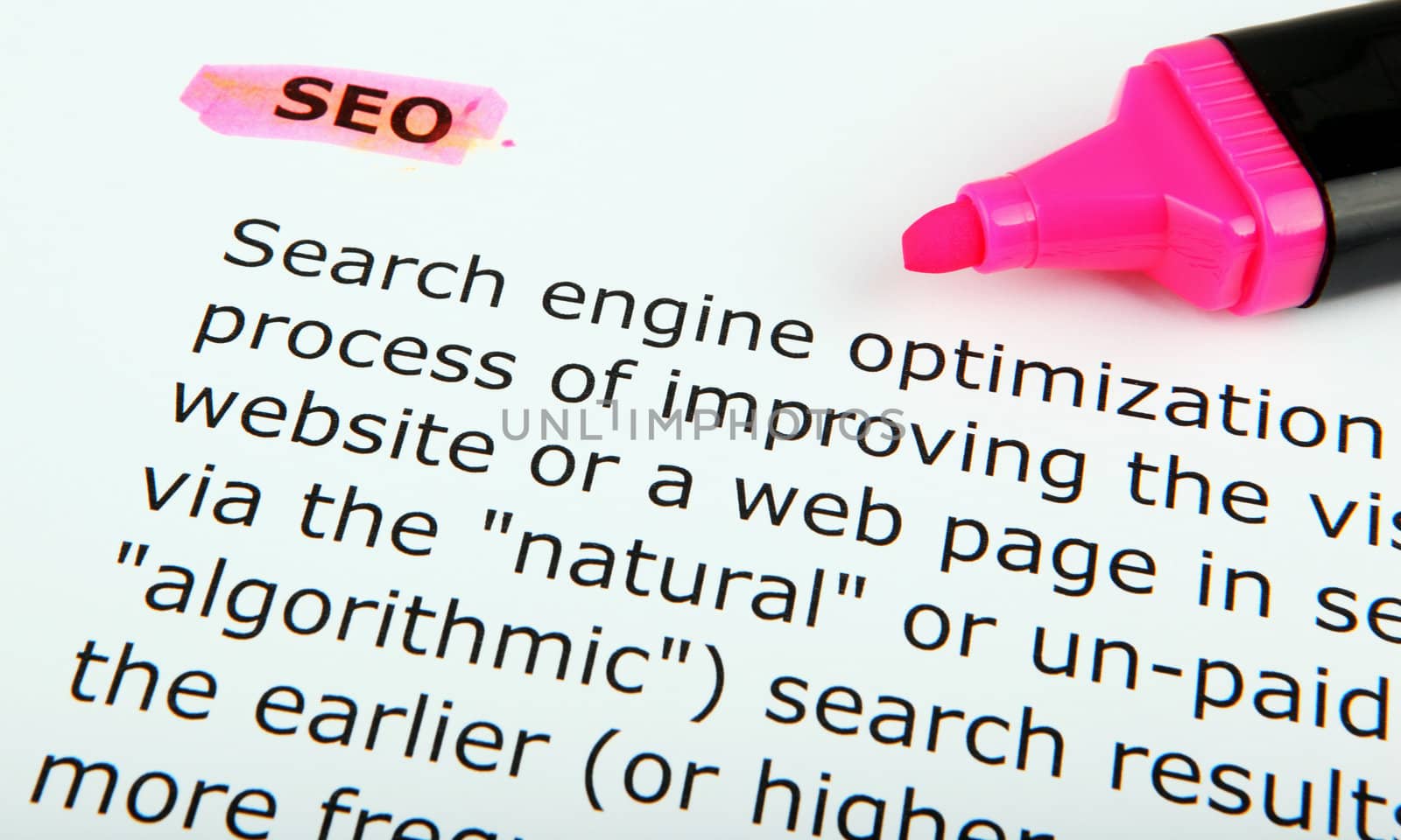 Text highlighted in yellow with felt tip pen